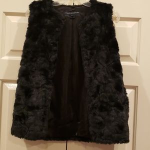 French Connection black fur vest size 2